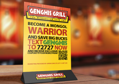 Genghis Grill Table Tent